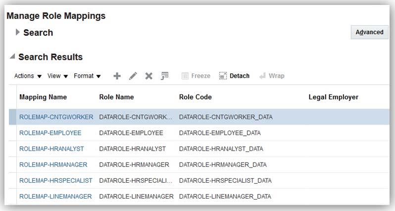 MANAGE ROLE MAPPINGS SEARCH RESULTS ENHANCEMENT When you search for a role mapping on the Manage Role Mappings page, the Search Results section now lists all results.