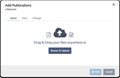 Upload your files and click "Add" To add video and webpages to your packet: Note