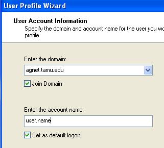 Click Next. 5. Select the local user account for the user you are migrating to Active Directory.
