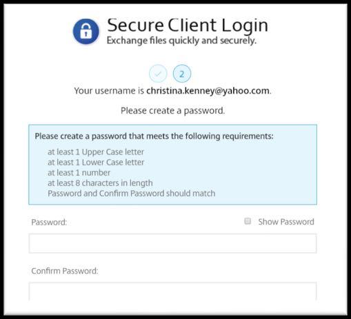 3. Create a password to access your secure