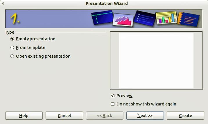 Creating a new presentation This section shows you how to set up a new presentation using the Presentation Wizard.