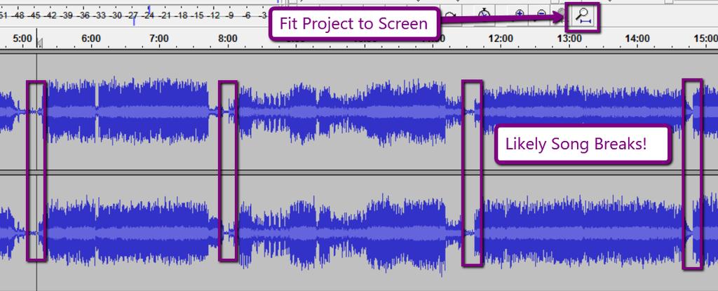 Finish Recording When your album has ended: 1. Press the Stop button in Audacity 2. Move the Turntable Head back to its locked position 3. Press the Start/Stop button on the turntable.