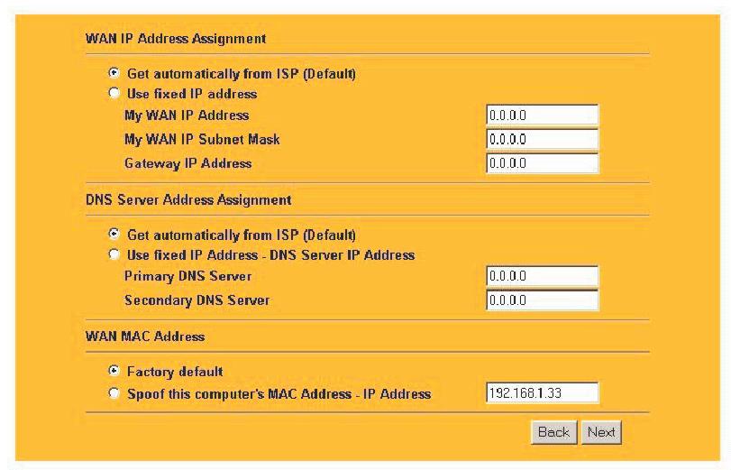 15 WAN MAC Address - Continued The following table describes the labels in the screen above.