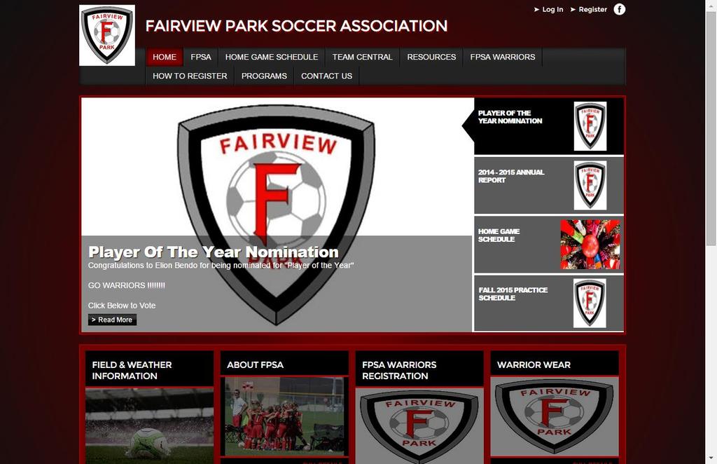 1. Go to www.fairviewparksoccer.com to begin the online registration process. 2.