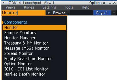 The Launchpad Component Browser, from which you can select and then launch a component, appears. The Browse window displays the 5 most popular components in Launchpad.