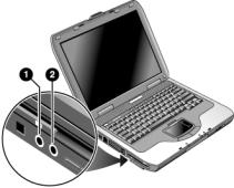 Add-On Devices To Connect an Audio Device You can plug in an external microphone, external speakers, or headphones. CAUTION: The headphone and line-in jacks are three-terminal stereo jacks.