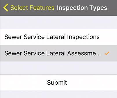 Create inspections will create an inspection for each feature on the list for the current date and time.