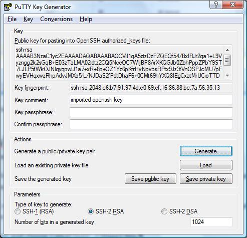 Be certain that you install both Putty and PuttyGen Launch PuttyGen and choose Conversions -> Import Key.