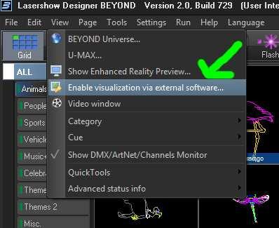 BEYOND To visualize output from BEYOND, click on the VIEW menu, and then click on "Enable Visualization