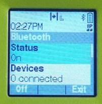 Enter the Bluetooth settings by pressing the 2-dot button under