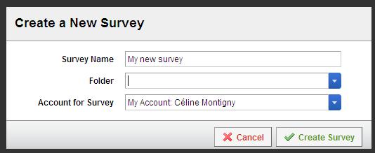 Using Quick Survey Builder After having clicked on the Quick Survey