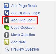 Add Skip Logic 1.