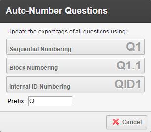 Select the number format you prefer from the Auto Numbers Questions