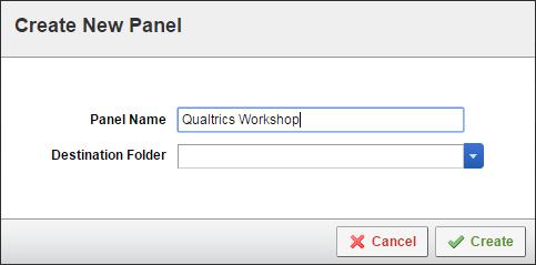 Click the Create New Panel button. 3. The Create New Panel dialog will appear. Enter the Panel Name. 4.