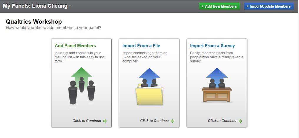 It will direct to a page, showing that there are three ways to add members to the panel, including Add Panel