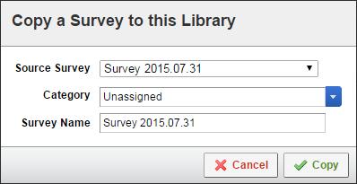 6. Select the Source Survey, assign it with a