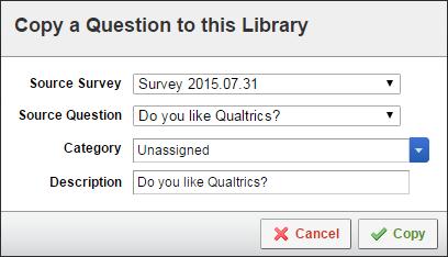3. Select the Source Survey, Source Question, assign it with a Category, and give the Description. 4.