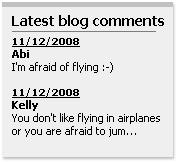 Blogs > Blogs comments viewer Displays blog comments based on the filter settings in web part properties. Repeater Transformation name: Transformation used in the list view mode.
