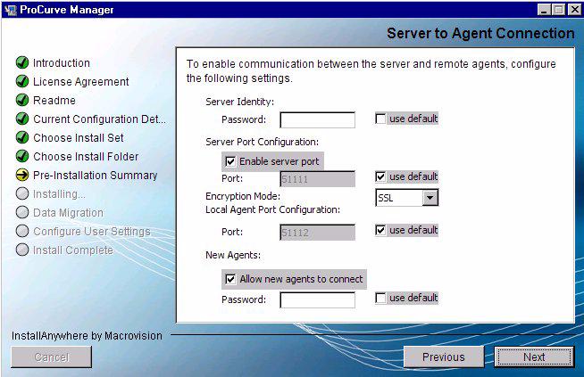 Server to Agent Connection: Figure 10. PCM Installation, Server to Agent Connection 2.