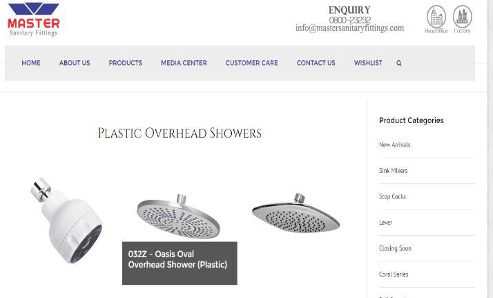 To check usability of website Task Analysis technique applied on different websites following are the few examples of Task Analysis and usability issues: Example: Master Sanitary Fittings Website Fig