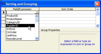 PAGE 39 - ECDL MODULE 5 (OFFICE XP) - WORKBOOK Close the Sorting and Grouping window by clicking the Close icon in the top right of the window. Display the report in Print Preview to see the result.