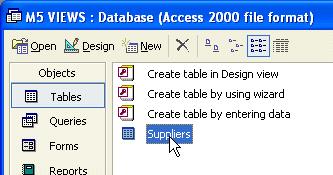 PAGE 9 - ECDL MODULE 5 (OFFICE XP) - WORKBOOK Display the table in Design View by clicking the icon on