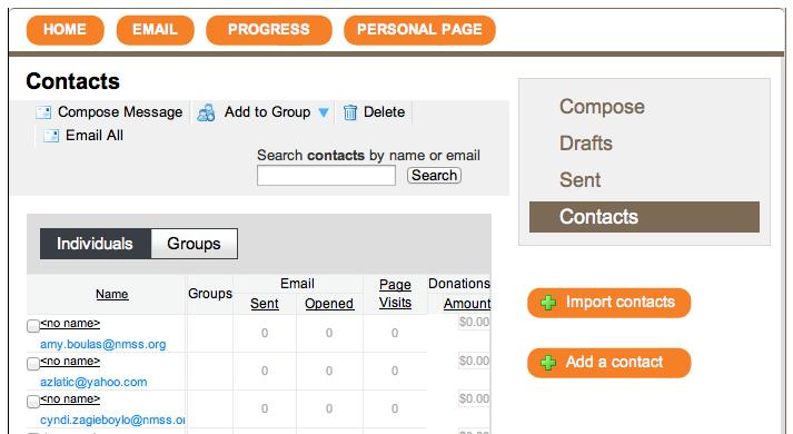 Address book Keep it simple by uploading your existing address book from your personal email account. Click on Import Contacts to import contacts from other email applications you use.
