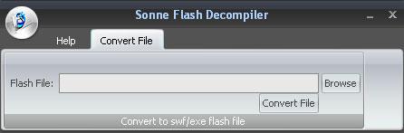 How to convert a file Sonne Flash Decompiler offers the function of conversion between the SWF and EXE file.