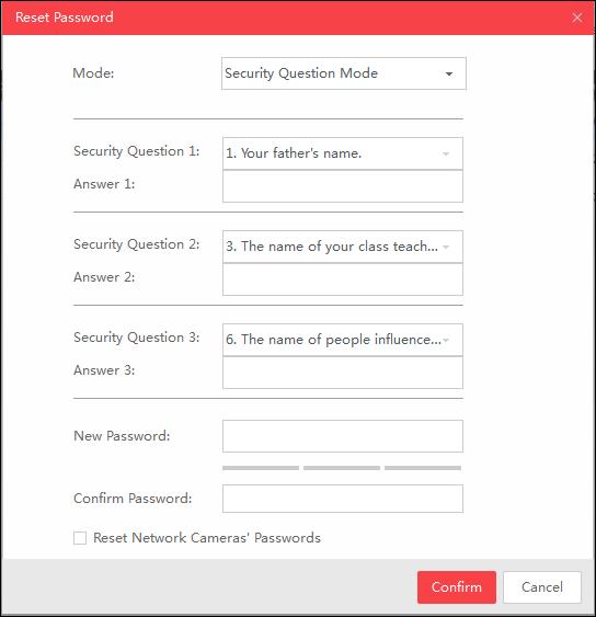 Figure 2-10 Reset Password by Answering Security Question 4. Enter the correct answer of the security question, which is set during activation. 5.