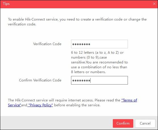 Figure 2-4 Enter Verification Code 5. Optional: For the device which supports Wi-Fi, select the area or country supported by the device as you desired.