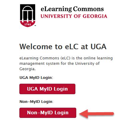 elc Access Page Select Non-MyID Login UGA MyID Login is for UGA
