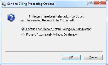 Send to Billing Click this button to create a billing entry for selected record(s).