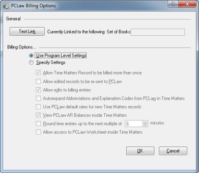 4. Select the Activate Billing check box and then click the Set Billing Options button. 5.