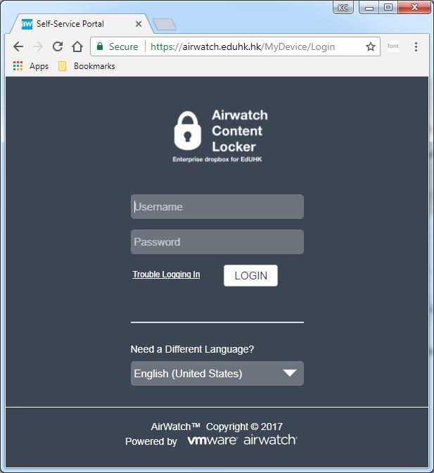 VMWare AirWatch User Guide for Web Browser You can access your AirWatch Files from a web browser. How to logi