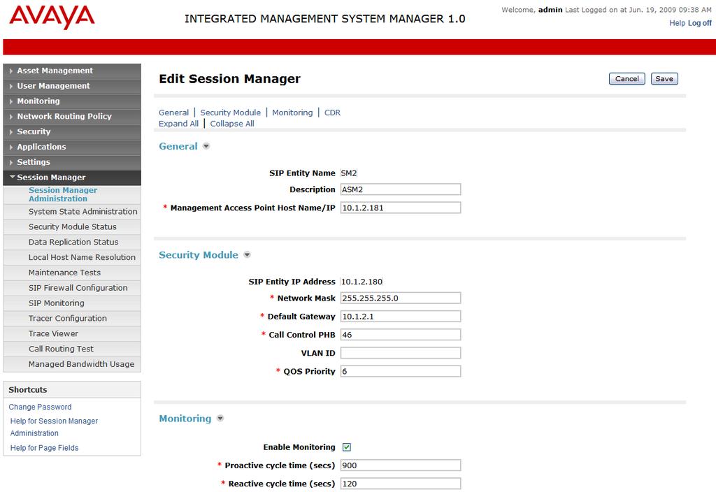 5.9. Add Session Manager To complete the configuration, adding the Session Manager will provide the linkage between Avaya Aura System Manager and Avaya Aura Session Manager.