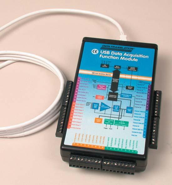 DT9800 Series USB Function Module for Data Acquisition True plug-and-play: Key Features One cable supplies both power and all connections to the USB module.