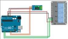 Fig 3: Relay module connection. on Arduino side and the high-voltage side controlling the load.