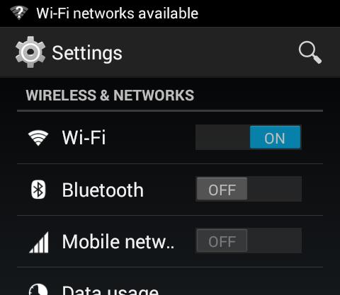 Switch Wi-Fi ON, then