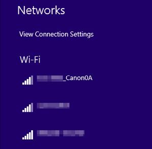 Activate the Wi-Fi function of the target device, then select the SSID (network name) displayed on the camera s LCD monitor.