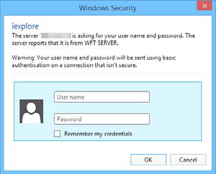 Displaying WFT Server 9 10 Enter the [Login name] and [Password].