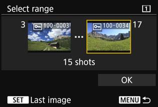 [File number range] (Select range) Select the first and last images from images arranged by the file number to specify the viewable images.