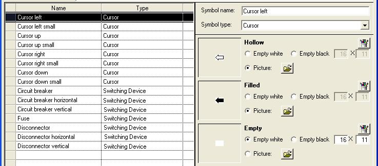 page 20 / 61 Import / Export buttons These two buttons enable symbol templates to be imported from a symbol library file into the current symbol library or the current symbol library to be exported