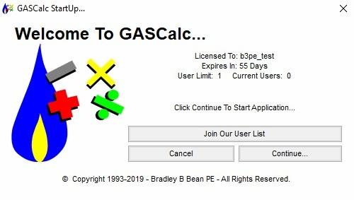 Starting GASCalc An appropriate version of Windows must be running before GASCalc may be executed. If Windows is not running, begin its execution now.