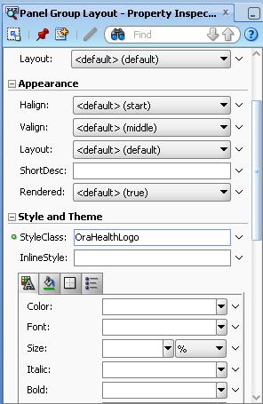 31. From the Component Pallete, drag a Go Image Link component from the Common Components tab into the Panel Group Layout we just created.