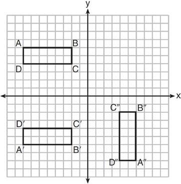 7 A sequence of transformations maps rectangle ABCD onto rectangle A"B"C"D", as shown in the diagram below.