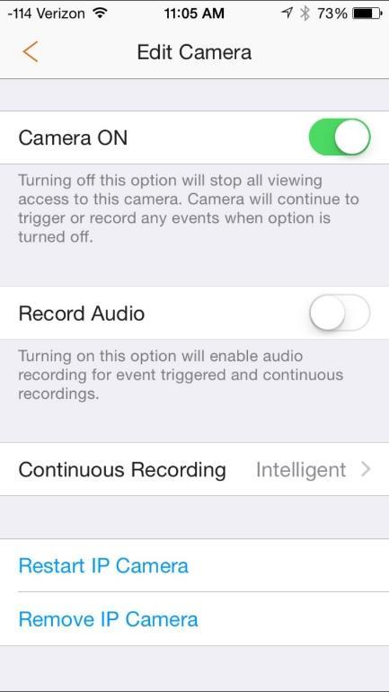 The Continuous Recording options are 24/7 Intelligent Recording, 24/7 Constant Recording, and No 24/7 Recording. 1) Go to Sidebar Menu -> Device Management.