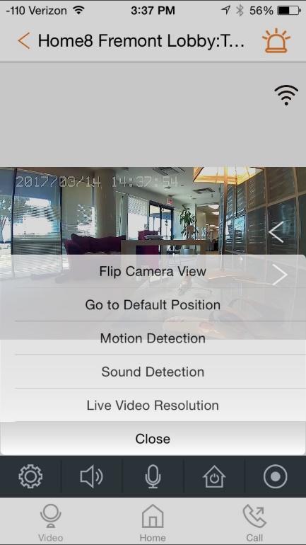 c.) Change Image Settings In single video mode, certain features of the camera can be changed. 1) Tap the Image Settings button (gear/cogwheel).