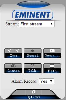 2 The layout of e-camview Change video resolution Start recording Take Snapshot Zoom Enable / disable Speaker Recording