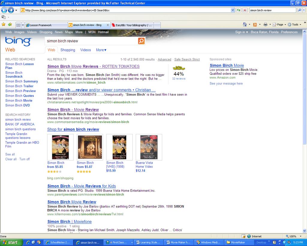 Review search Bing Search 2,940,000