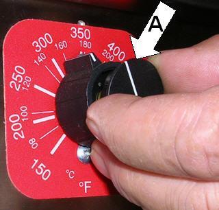 Once the knob is loose, rotate the knob so the indicator line is pointing at the temperature where the heat was coming on.